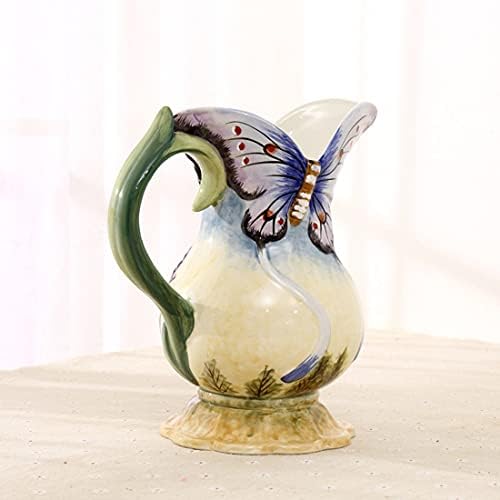 Large Ceramic Water Pitcher Flower Vase 9 Inches