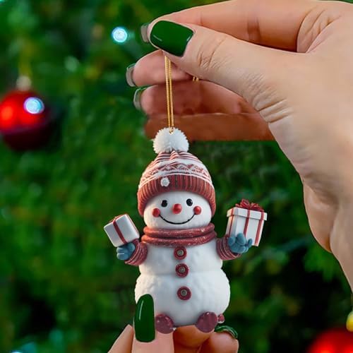 2024 Christmas Tree Hanging Decorations Snowman Cartoon Car Decor