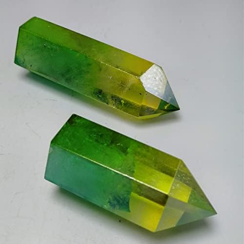 FLOAPA Yellow and Green Crystal Stones for Home Decor