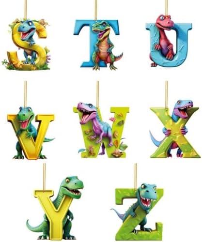 Christmas Dinosaur Acrylic Ornament Letters Decorative Hanging for Tree