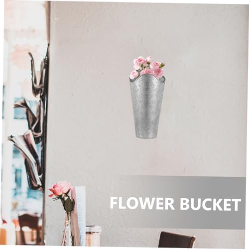 Rustic Hanging Iron Flower Bucket Wall Planter