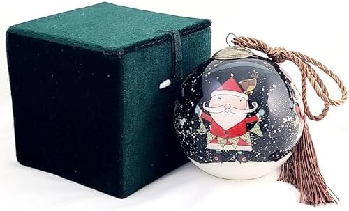 Hand-Painted Glass Santa HoHoHo Ornament - Unique Artisan Decor