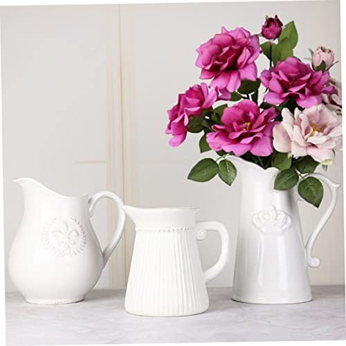 BESTYASH White Ceramic Flower Vase Simple Decorative Design