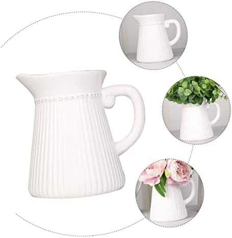 BESTYASH White Ceramic Flower Vase Simple Decorative Design