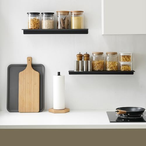 JOOM Metal Wall Floating Shelf - Black 8 Inch