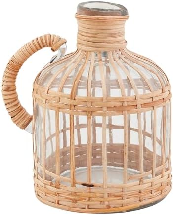Mud Pie Large Rattan Pitcher Vase 7 12 x 5 14