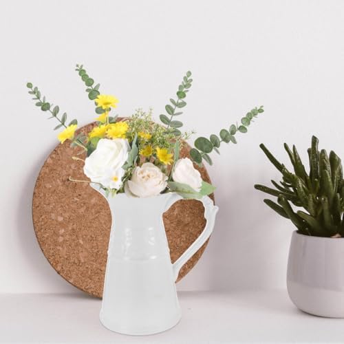 Amosfun White Ceramic Pitcher Vase 76 Inch