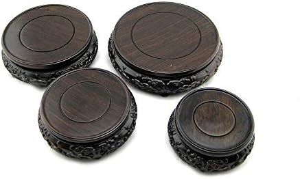 GOLDYWENDY Oriental Luxury Round Elm Solid Wood Vase Stand Base 39in Diameter