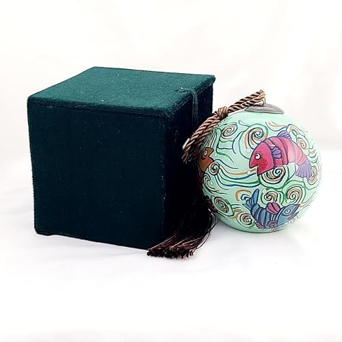 Handmade Painted Glass Fish Ornament with Gift Box