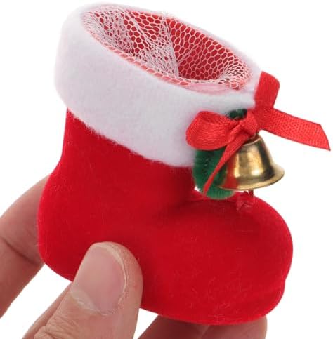 FOMIYES 8Pcs Santa Candy Boots Bags