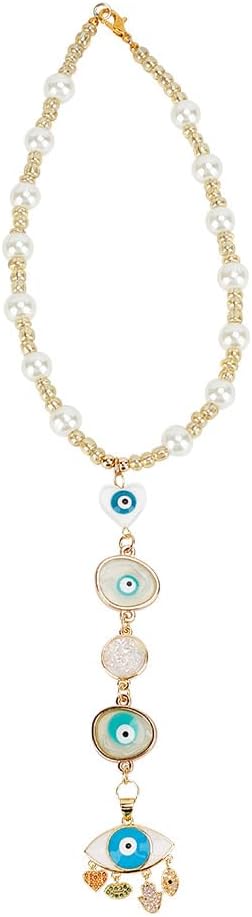 Evil Eye Car Charm with Resin Beads and Glass