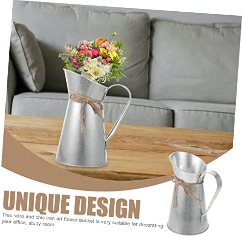 Retro European-Style Dried Flower Iron Bucket Decorative Vase