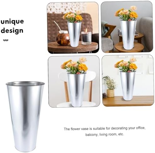 Amosfun Iron Art Flower Bucket Premium Vase for Dried Flowers