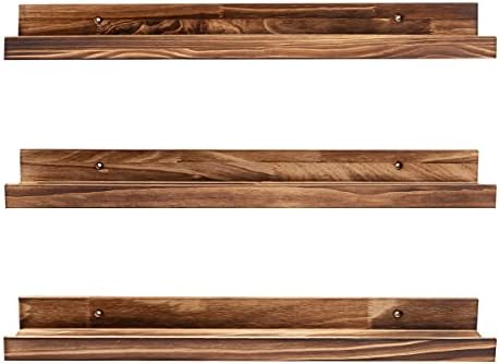 MBYD 3 Pc 24 Inch Floating Shelves Natural Wood