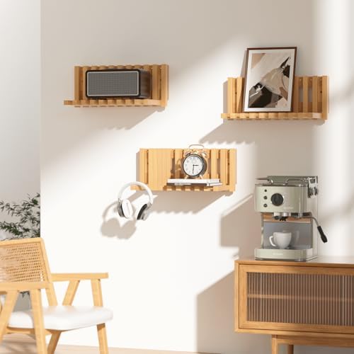 Piano Key Floating Shelf Set - 16 Inch Wall Mounted Storage
