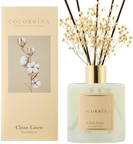 COCORRINA Reed Diffuser - Clean Linen 17 Fl Oz