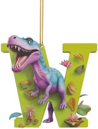 Christmas Dinosaur Acrylic Ornament Letters Decorative Hanging for Tree
