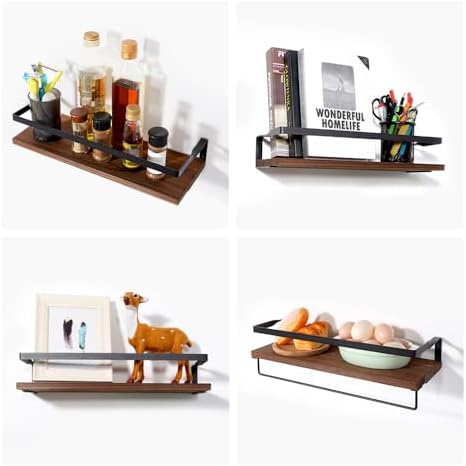 Uten Floating Shelves 8 Hooks Towel Holder
