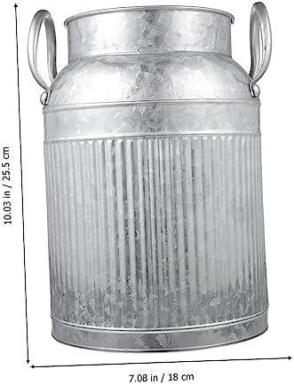 Rustic Iron Flower Bucket for Dried Flowers