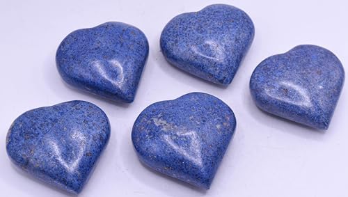 22 Blue Dumortierite Carved Heart Mineral Collectible