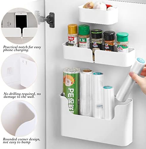 4 Pack White Floating Wall Shelf Organizer Set