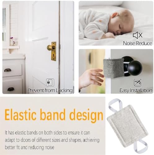 Quiet Door Closer Cushion with Elastic Bands 4x3in