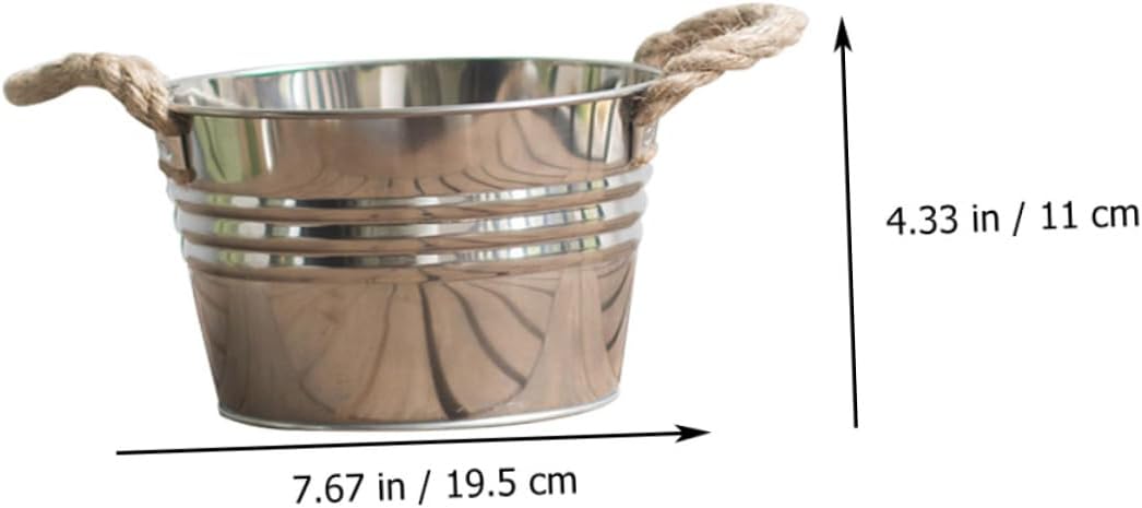 BESPORTBLE Rustic Bucket Vase with Hemp Rope Handle