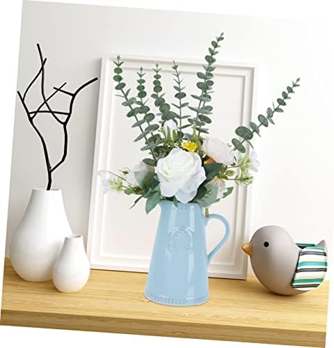 Artistic Chic Rustic Blue Ceramic Flower Vase