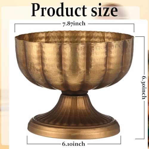 2 Pcs Distressed Gold Compote Vases for Centerpieces