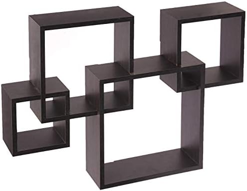 Greenco 4 Cube Intersecting Floating Wall Shelves