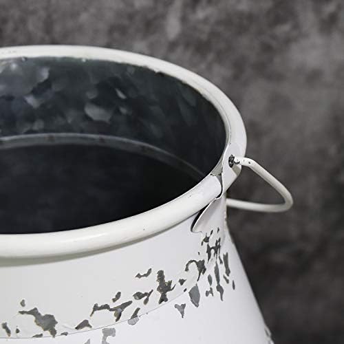 MISIXILE 11 Inch Galvanized Cow Milk Can Vase