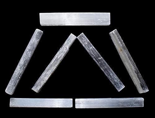 HQRP 5PCS White Selenite Sticks Natural Sparkling Gemstone