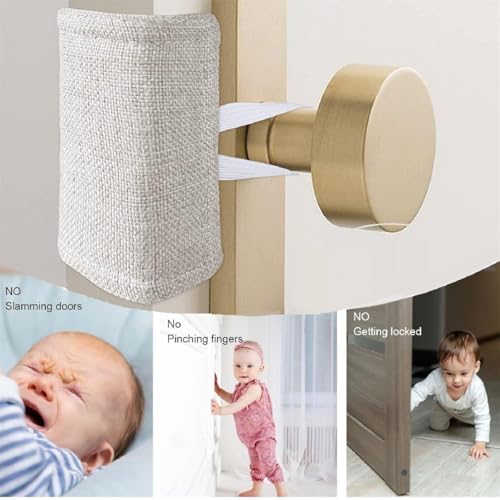 Quiet Door Closer Cushion with Elastic Bands 4x3in