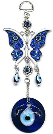 Blue Butterfly Evil Eye Wall Hanging Decor