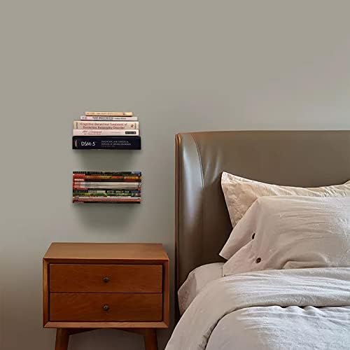 ELSKERHOME Small Floating Shelf Set of 2 Black Metal Book Shelves