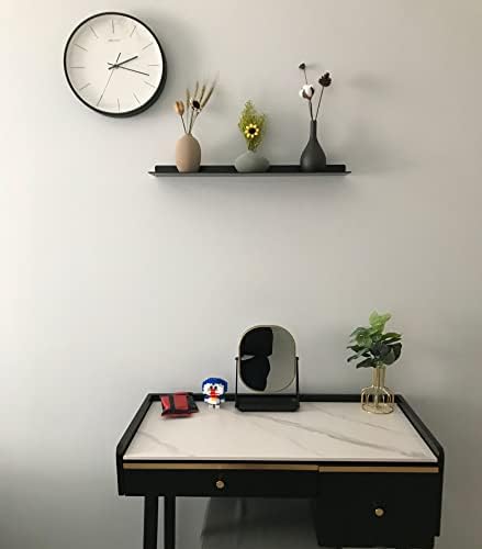 Heavy Duty Black Linear Metal Wall Shelf for Modern Living Room
