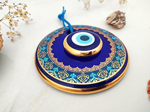 43 Inch Glass Blue Evil Eye Wall Hanging Ornament - Turkish Nazar Bead