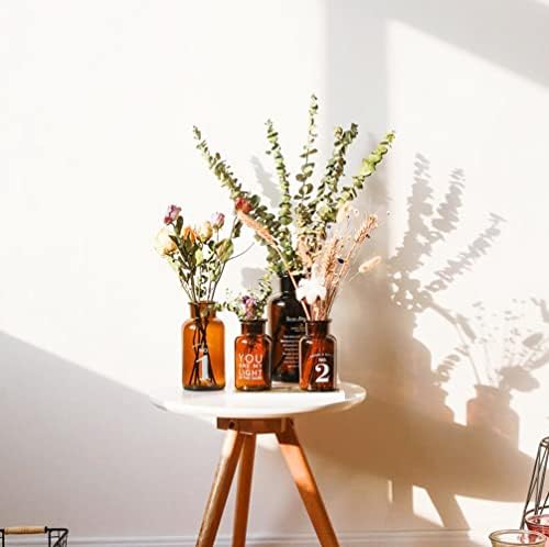 Amber Glass Vase Set for Home Table Decor
