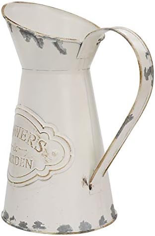 Soyizom Galvanized Metal Pitcher Vase Shabby Chic Decor