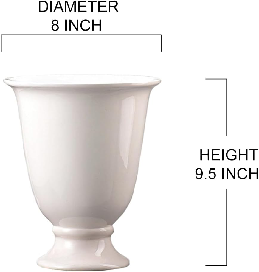 Serene Spaces Living Large White Porcelain Urn Vase