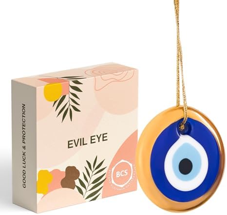 BCS Blue-Gold Evil Eye Wall Hanging Ornament