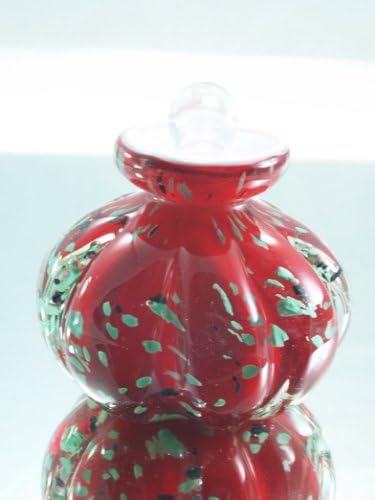 M Design Art Glass Ruby Red Melon Perfume Bottle