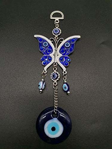 Blue Butterfly Evil Eye Wall Hanging Decor