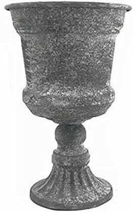 Creative Classic Urn Planter Rustic Metal Pedestal Flower Vase Grey