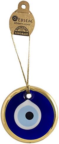 Ebsem Gold Gilt Handmade Evil Eye Glass Charm