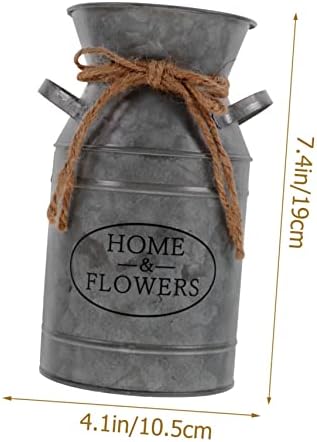 Rustic Iron Flower Bucket for Home and Office Decor