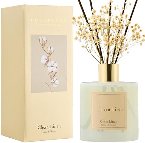 COCORRINA Reed Diffuser - Clean Linen 17 Fl Oz