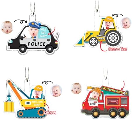 Personalized Photo Car Hanger for Dad Father Happy Fathers Day 2024 Gift