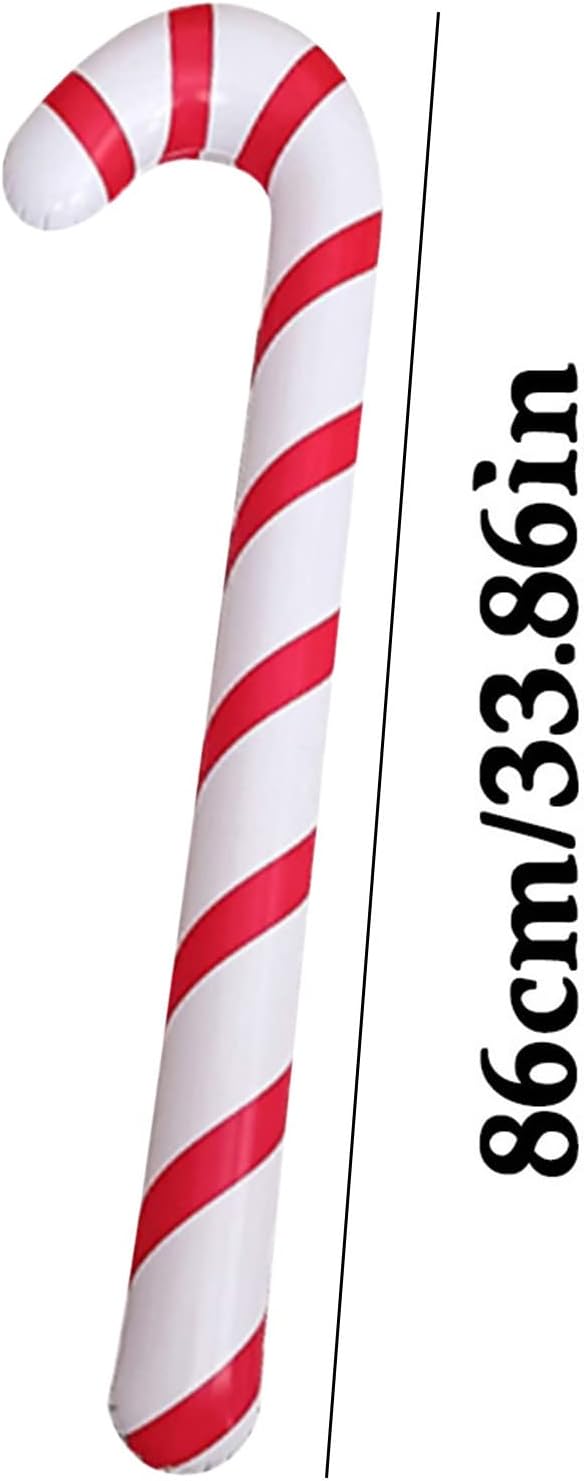 2 Pcs Christmas Wood Candy Canes Decorative Hanging Ornaments