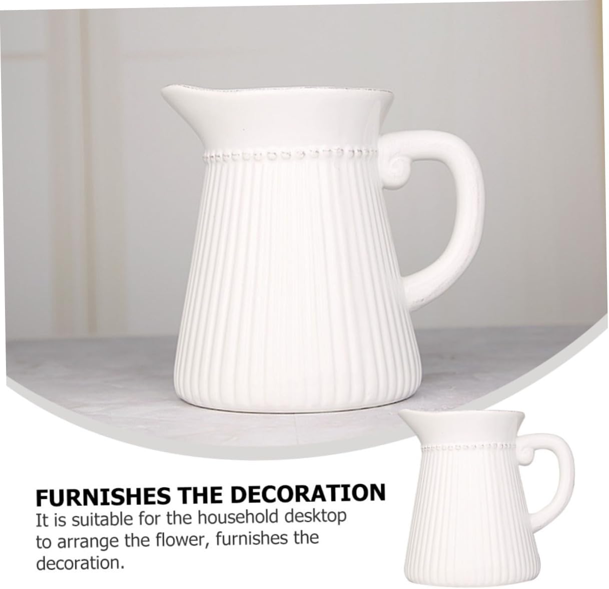 BESTYASH White Ceramic Flower Vase Simple Decorative Design